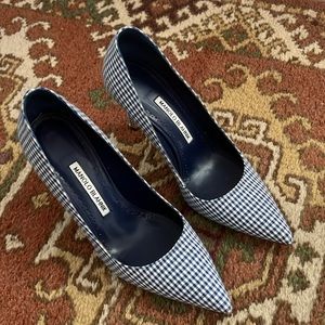 Manolo gingham heels